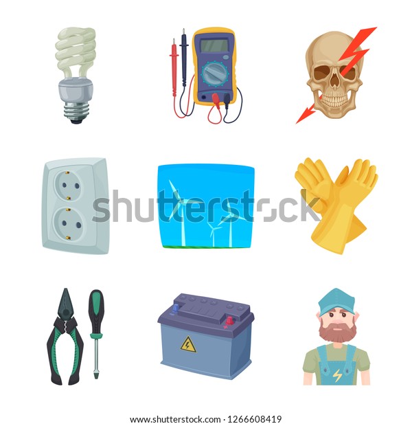 Vector illustration of
electricity and electric icon. Set of electricity and energy stock
symbol for web.