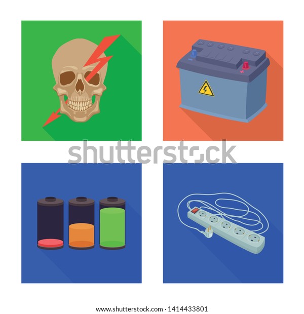 Vector\
illustration of electricity and electric icon. Collection of\
electricity and energy stock vector\
illustration.