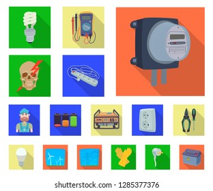 Vector illustration of electricity and electric symbol. Collection of electricity and energy stock vector illustration.