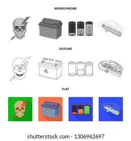 Vector illustration of electricity and electric symbol. Set of electricity and energy vector icon for stock.