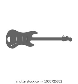 
Vector illustration of electro guitar isolated on a white background. Black and white. Electro guitar, musical instrument in flat style.