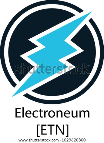 Vector Illustration Of Electroneum ETN Cryptocurrency Coin / Virtual Money Icon / Logotype In Color