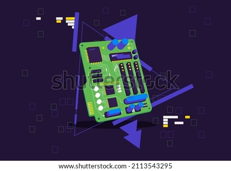 vector illustration of an electronic board on a dark background