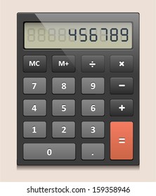 Vector illustration of electronic calculator