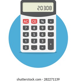 Vector illustration of electronic calculator, flat design