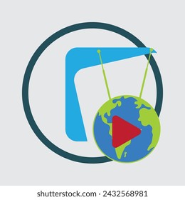 ilustración vectorial de logotipo de medios electrónicos y símbolo de televisión