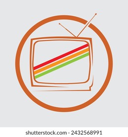 vector illustration of electronic media logo and television symbol
