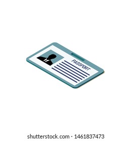Vector illustration of an electronic passport in isometric view