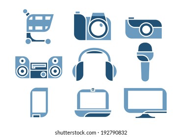 vector illustration of electronics Icons set. 