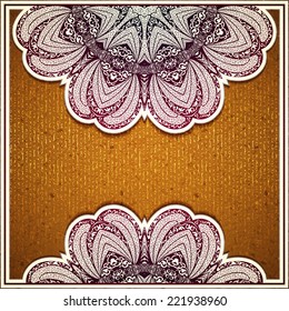 Vector illustration of elegance greeting card with arabesque pattern.