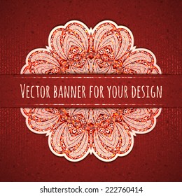 Vector illustration of elegance greeting card with arabesque.