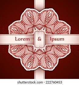Vector illustration of elegance greeting card with arabesque.