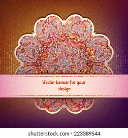 Vector illustration of elegance greeting card with arabesque