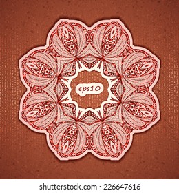 Vector illustration of elegance greeting card with arabesque.