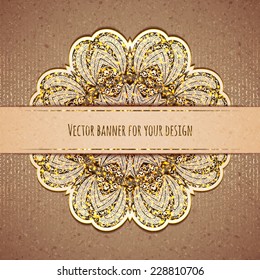Vector illustration of elegance greeting card with arabesque.