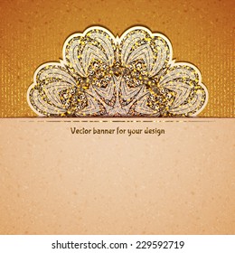 Vector illustration of elegance greeting card with arabesque.