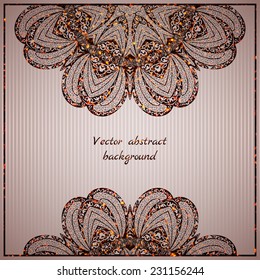 Vector illustration of elegance greeting card with arabesque.