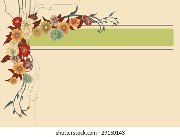 Vector illustration of elegant Abstract floral border