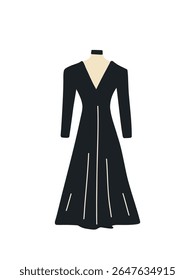 vetor ilustração vestido preto elegante no manequim