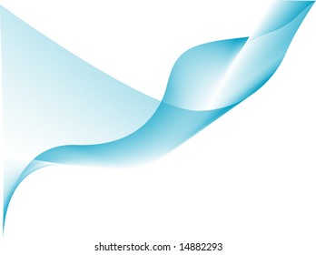 vector illustration -elegant blue wave falls down