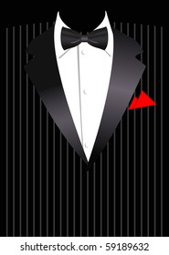 Vector illustration of elegant business suit with black bow