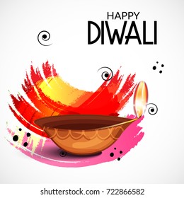 Vector illustration of a Elegant card design for traditional Indian festival diwali celebration background.

