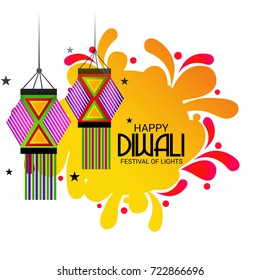 Vector illustration of a Elegant card design for traditional Indian festival diwali celebration background.
