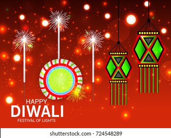 Vector illustration of a Elegant card design for traditional Indian festival diwali celebration background.
