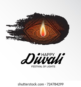 Vector illustration of a Elegant card design for traditional Indian festival diwali celebration background.