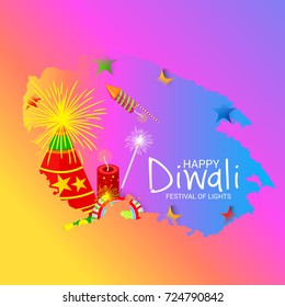 Vector illustration of a Elegant card design for traditional Indian festival diwali celebration background.
