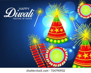 Vector illustration of a Elegant card design for traditional Indian festival diwali celebration background.