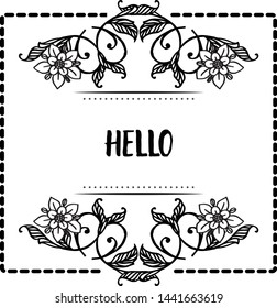 Vector illustration elegant card hello for design cute flower frame
