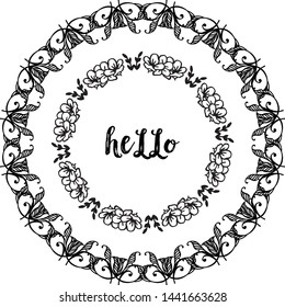 Vector illustration elegant card hello for design cute flower frame