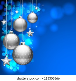 vector illustration of elegant christmas background with baubles