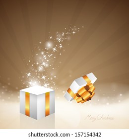 Vector Illustration of an Elegant Christmas Background with Gift