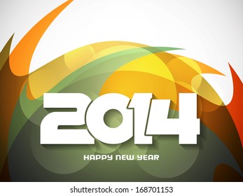 vector illustration of elegant colorful background design for happy new year 2014. 