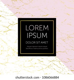 Vector illustration, elegant design template with golden rock texture.