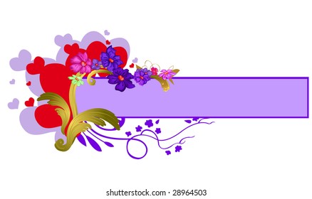 Vector illustration of elegant floral border