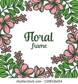 Vector illustration elegant floral frame blooms with white background