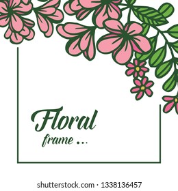 Vector illustration elegant floral frame blooms with white background