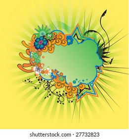 Vector illustration of elegant floral  frame