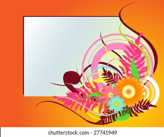 Vector illustration of elegant floral frame
