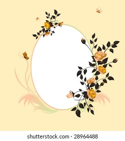 Vector illustration of elegant floral frame