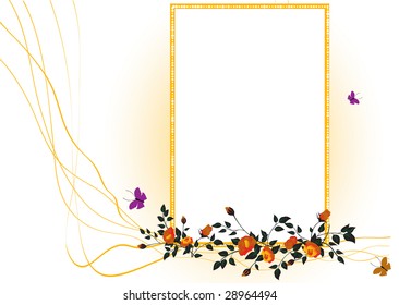 Vector illustration of elegant floral frame