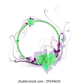 Vector illustration of elegant floral frame with beautiful roses