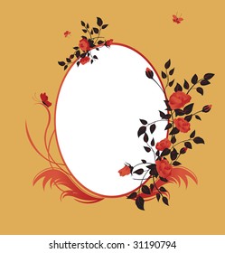 Vector illustration of elegant floral frame