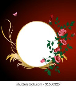 Vector illustration of elegant floral frame