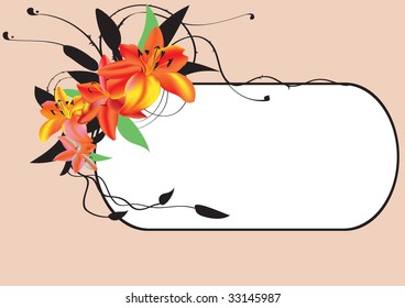 Vector illustration of elegant floral frame