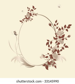 Vector illustration of elegant floral frame