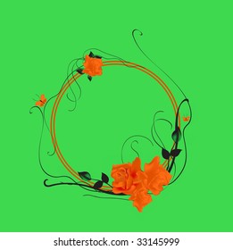 Vector illustration of elegant floral frame with beautiful roses